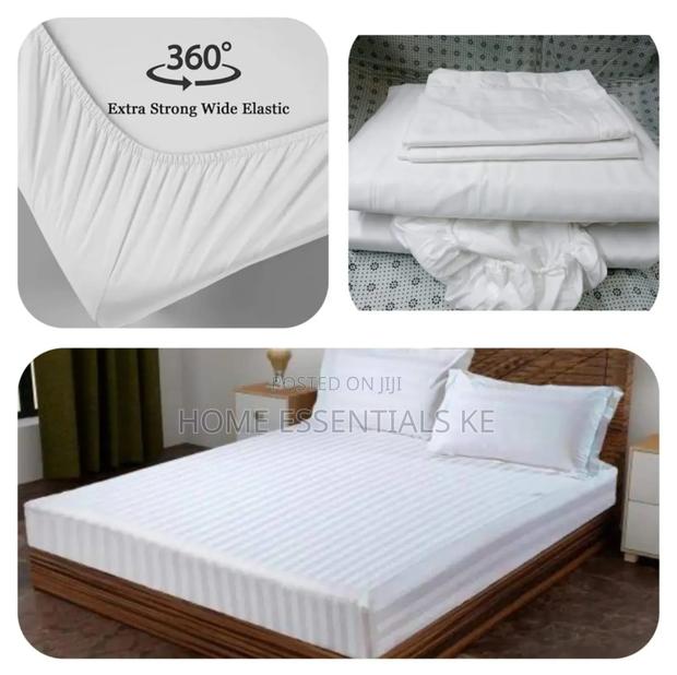 6x6 Striped Bedsheet Sets 1pc Flat 1pc Fitted)4pcs Pillow Cases