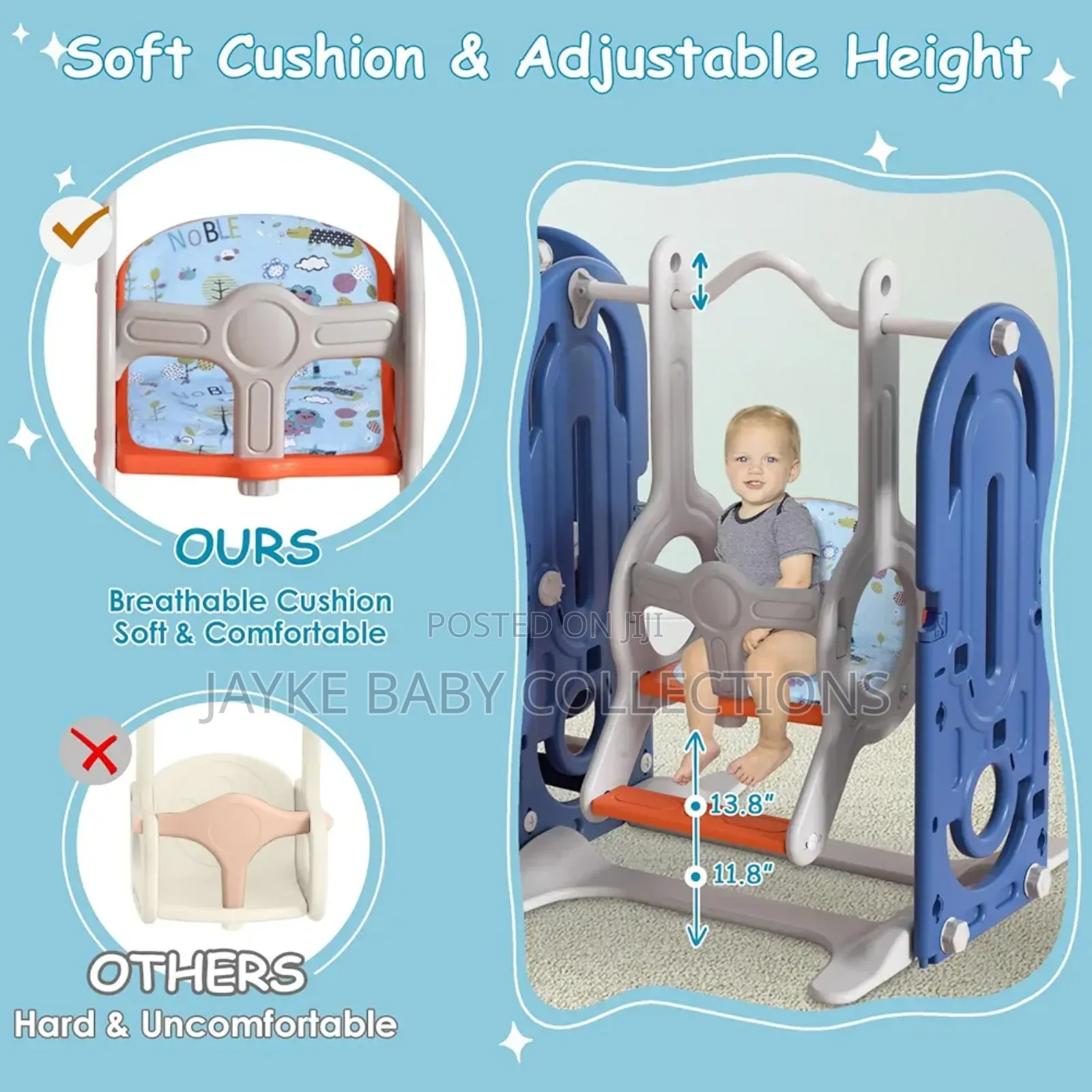 5-in-1 Toddler Slide Swing Set With Basketball Hoop