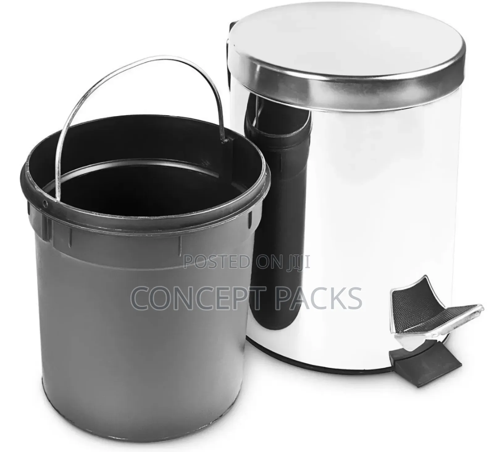 5 Litre Stainless Pedal Bin Height 28.5cm and Diameter 20cm