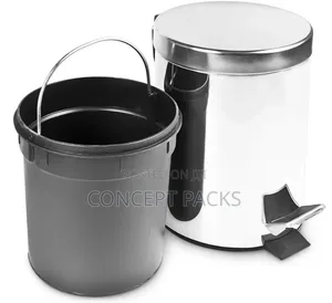 5 Litre Stainless Pedal Bin Height 28.5cm and Diameter 20cm