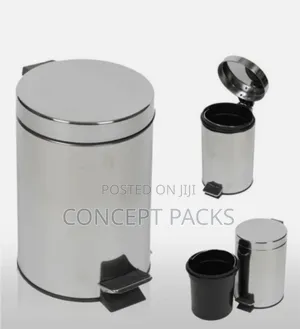 5 Litre Stainless Pedal Bin Height 28.5cm and Diameter 20cm
