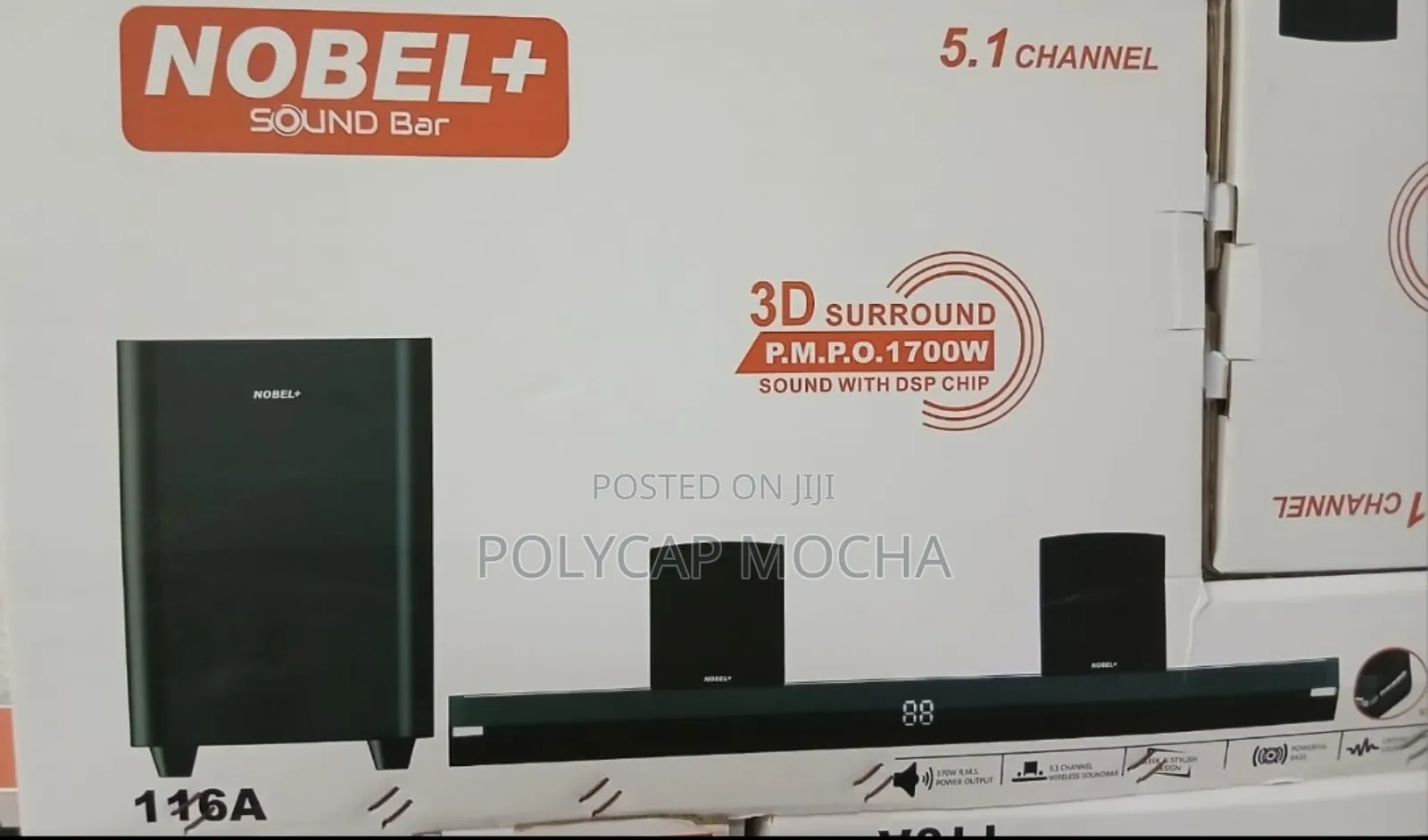 Nobel Plus Soundbar 116a 5.1 Channel 3d Surround 17,000w Pmpo