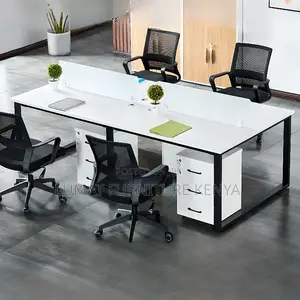 4-Seater Office Workstation Table With Partitions