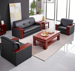 Office Furniture; Premium 5-Seater Leather Executive Office Sofa