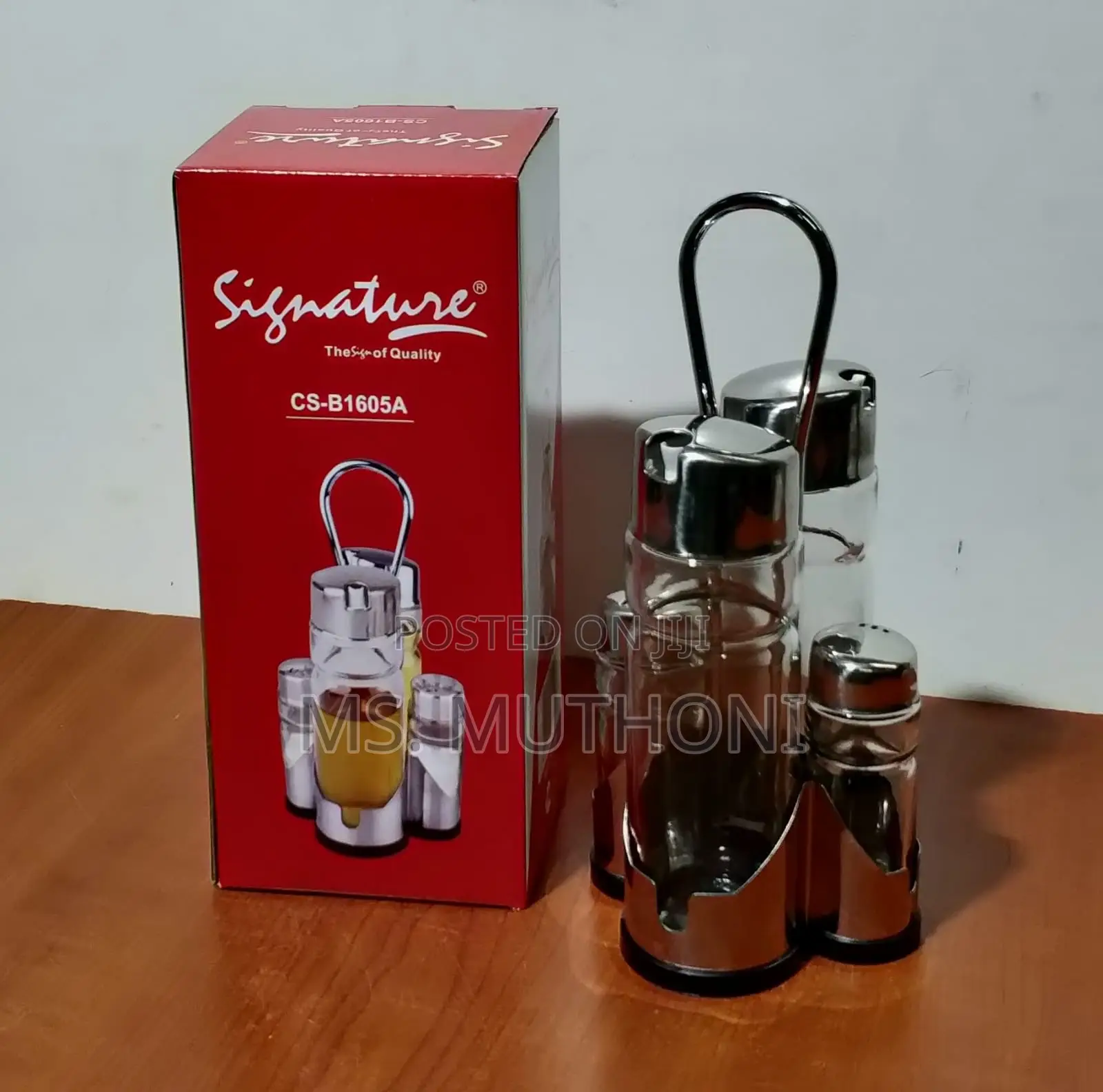Signature 5 Pieces Glass Condiment Kitchen Set 