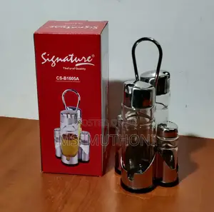 Signature 5 Pieces Glass Condiment Kitchen Set 