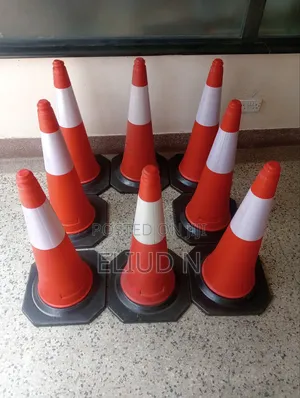 75mm White/Red Safety Traffic Cone