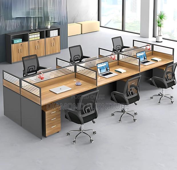 Office Furniture; (Modern 6-Way) Modular Office Workstation Desk - thumbnail 8