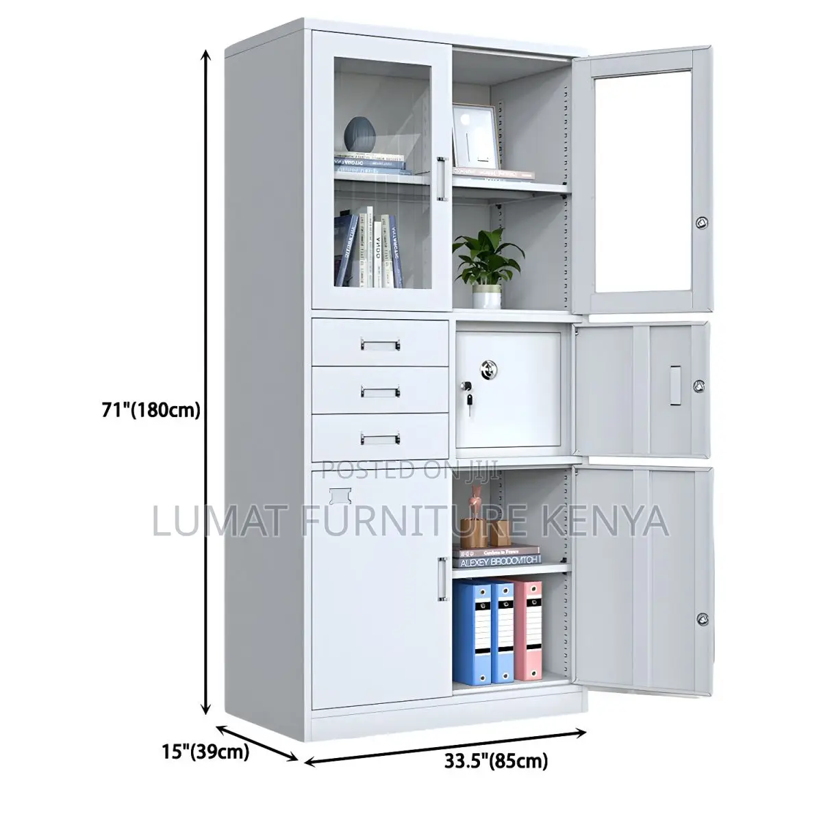 Metallic Office Filing Cabinet With Safe