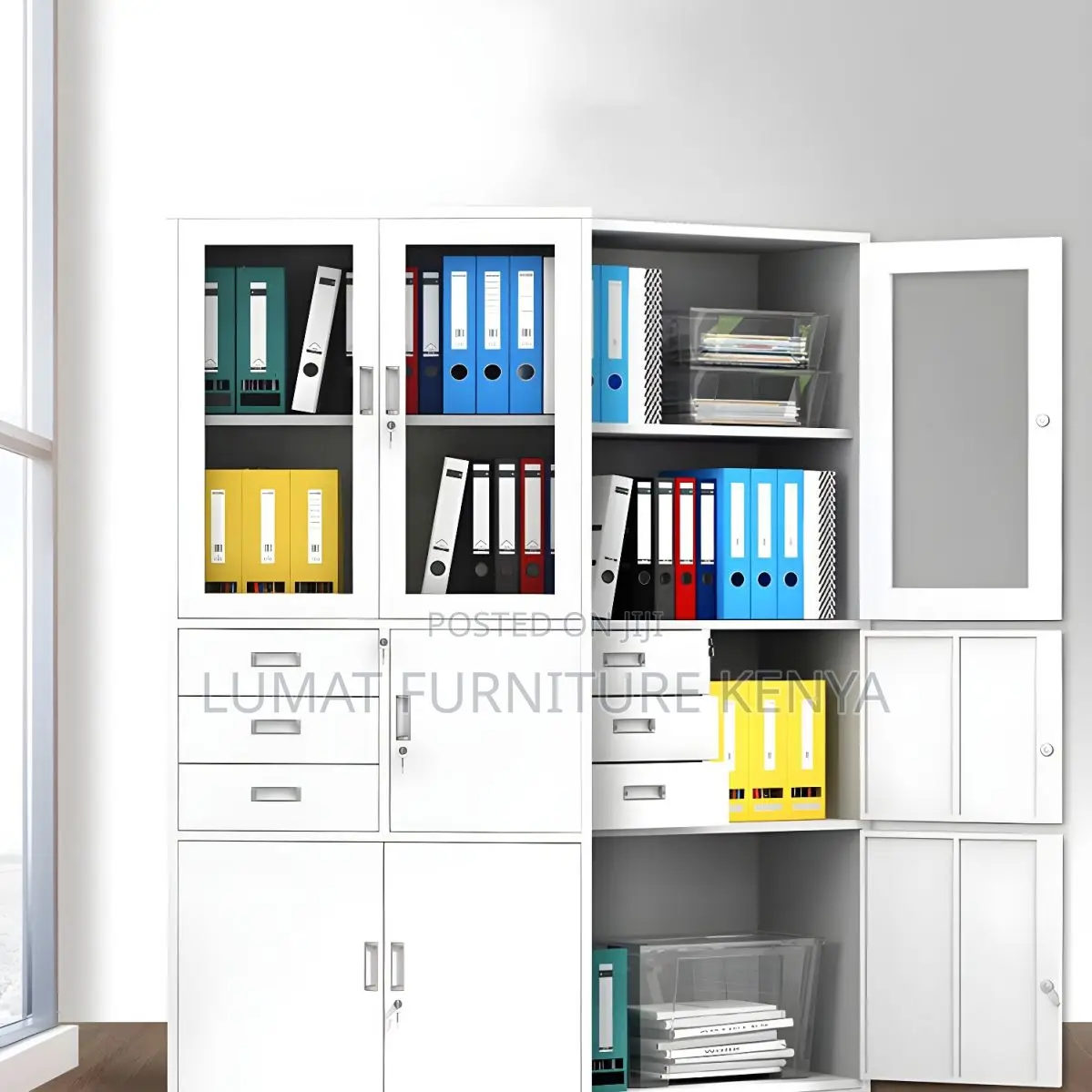 Metallic Office Filing Cabinet With Safe
