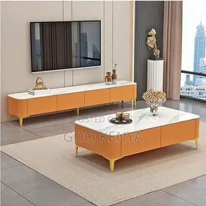 Home Coffee Table and Tv Stand; Marble Coffee Table and Tv Cabinet.