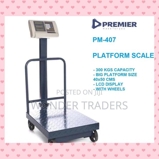 Platform Scale 300kg With LCD Display and Wheels - main view