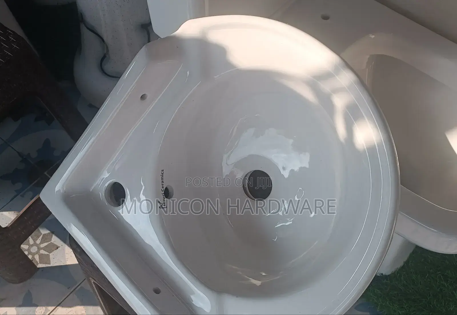 White Corner Sink