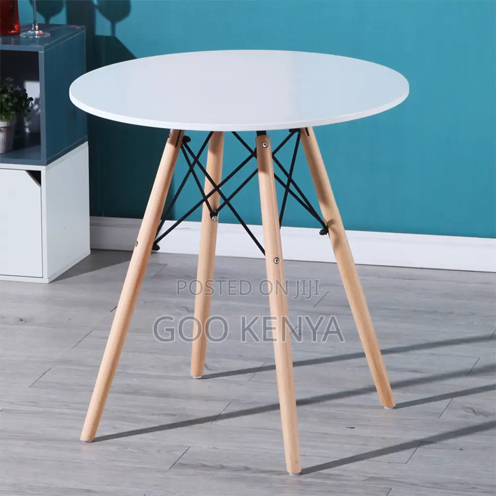 Home Dining Table; White Marble Dining Table With Wood Base