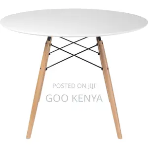 Home Dining Table; White Marble Dining Table With Wood Base