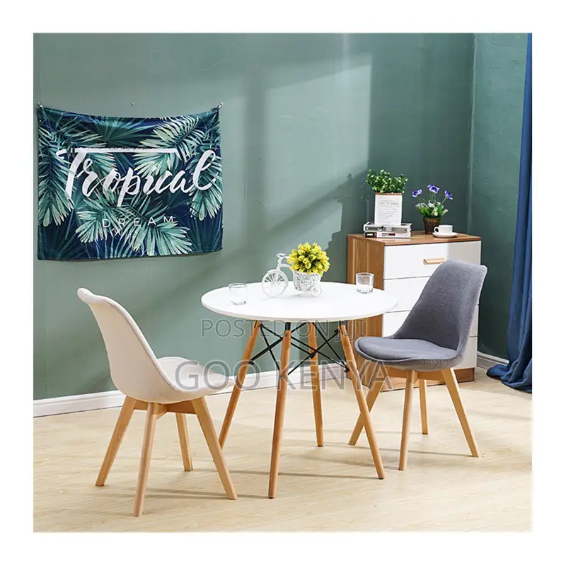 Home Dining Table; White Marble Dining Table With Wood Base