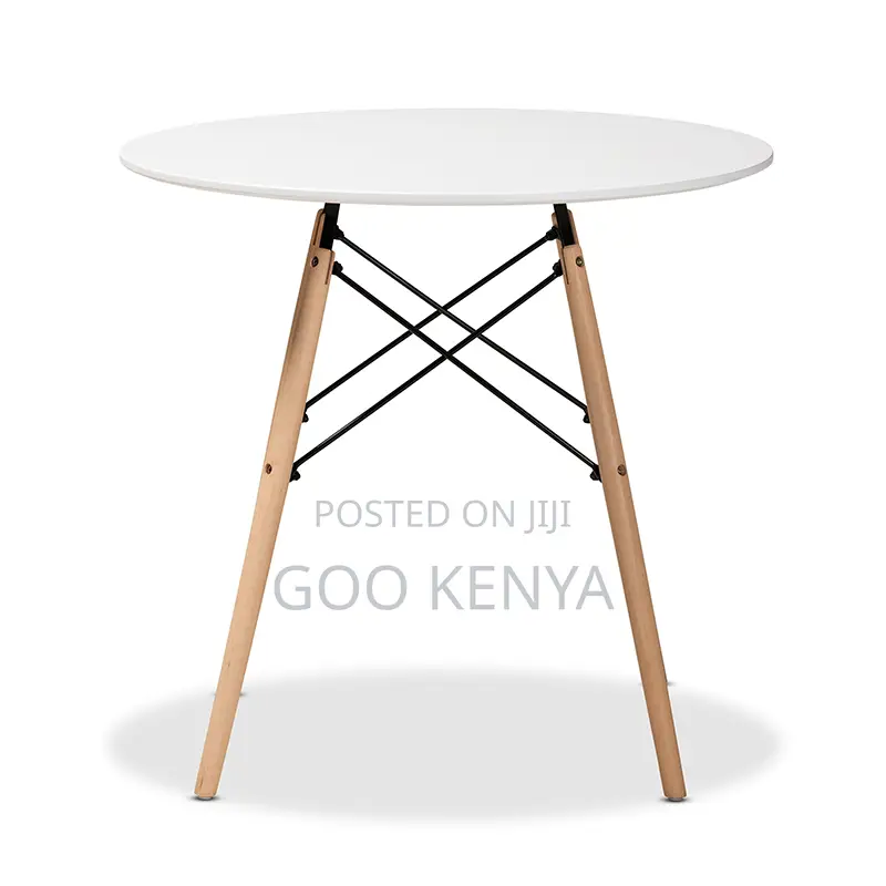 Home Dining Table; White Marble Dining Table With Wood Base