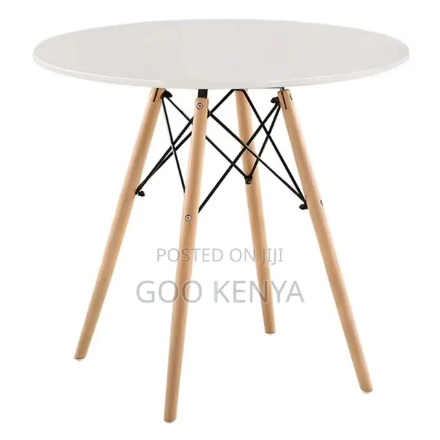 Home Dining Table; White Marble Dining Table With Wood Base