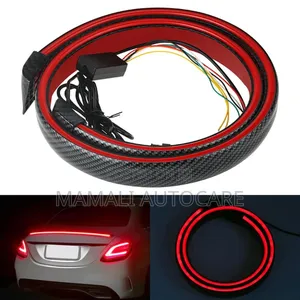 Car Rear Rubber Spoiler With Led Carbon Fiber Finish