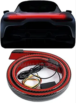 Carbon Fiber Pattern Car Rubber Spoiler With Led Light Strip