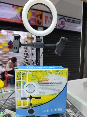 Live Laptop/Desktop Ring Light With Optional Dual Phone Holders