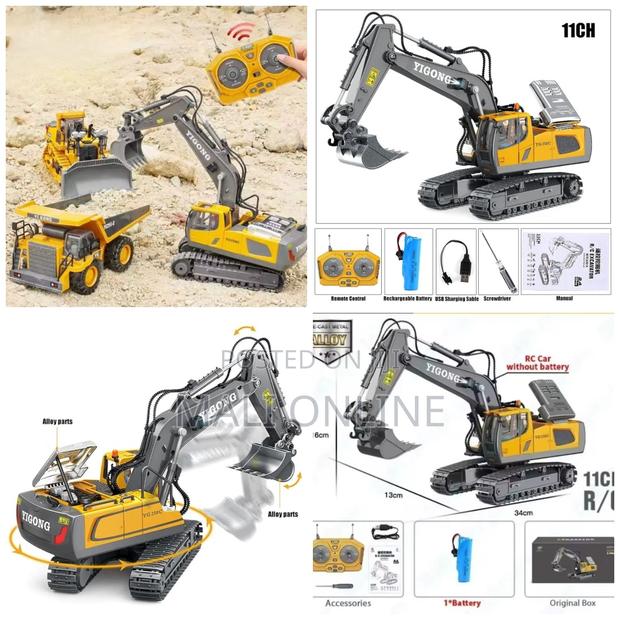 11 Channel Rc Excavator Scale Alloy Remote Control Construction Truck