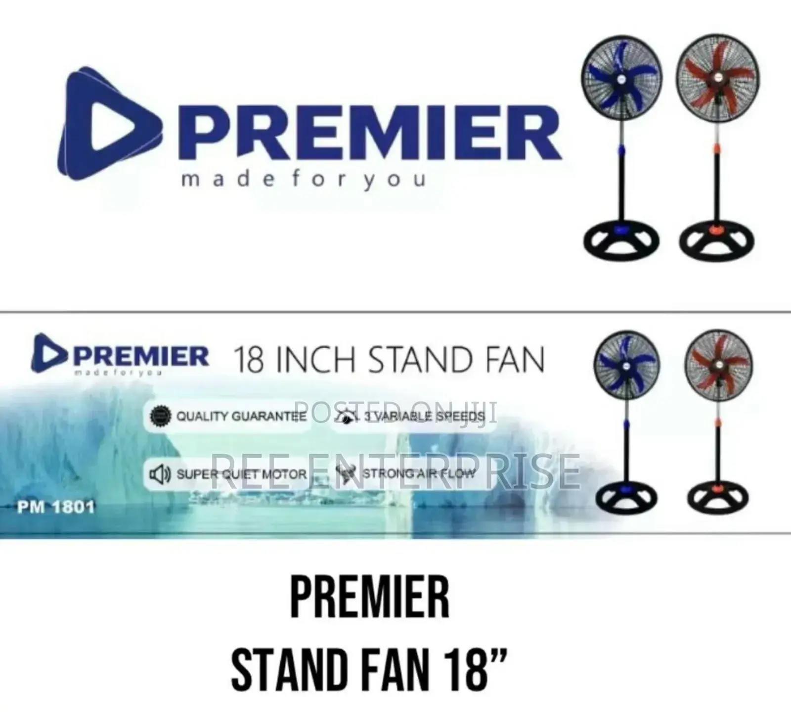 3 Variable Speed Premier Standing Fan