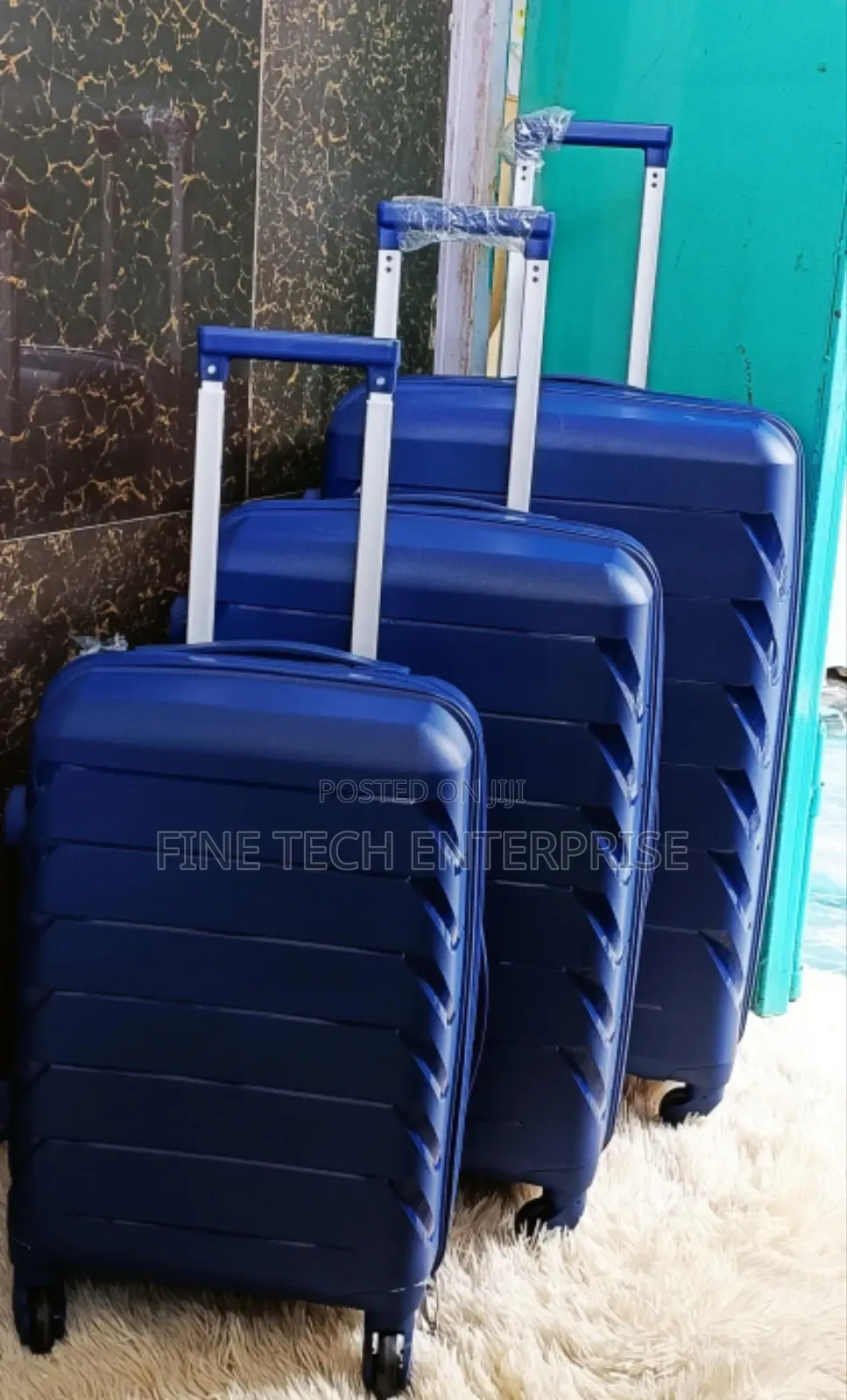 3 in 1 Unbreakable Double Zip Rubber Suitcases*