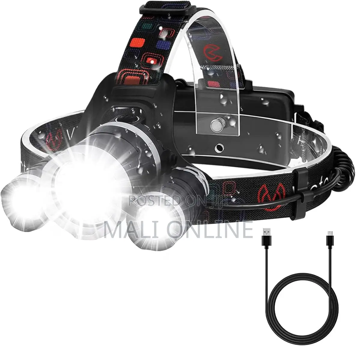 Rechargeable Led Headlamp 6000 Lumens 3 Led Head Torch With 4 Modes