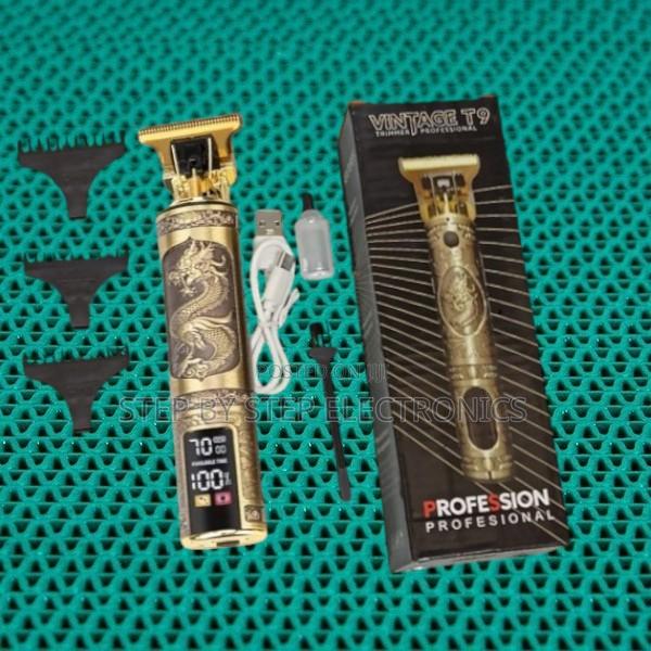 Vintage T9 Dragon Hair Clipper Trimmer With Led for Barber Styling