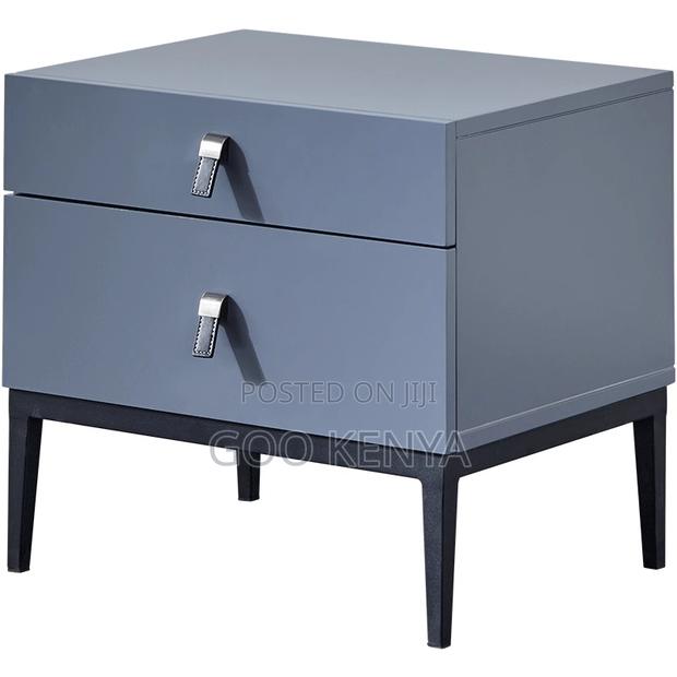 Home Bedside Cabinet; Modern MDF Nightstand With 2 Drawers - thumbnail 2