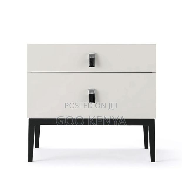 Home Bedside Cabinet; Modern MDF Nightstand With 2 Drawers - thumbnail 3