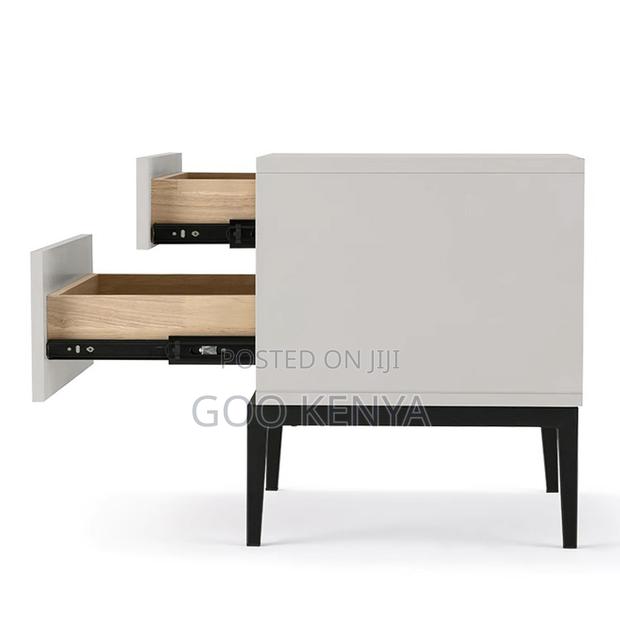Home Bedside Cabinet; Modern MDF Nightstand With 2 Drawers - thumbnail 5