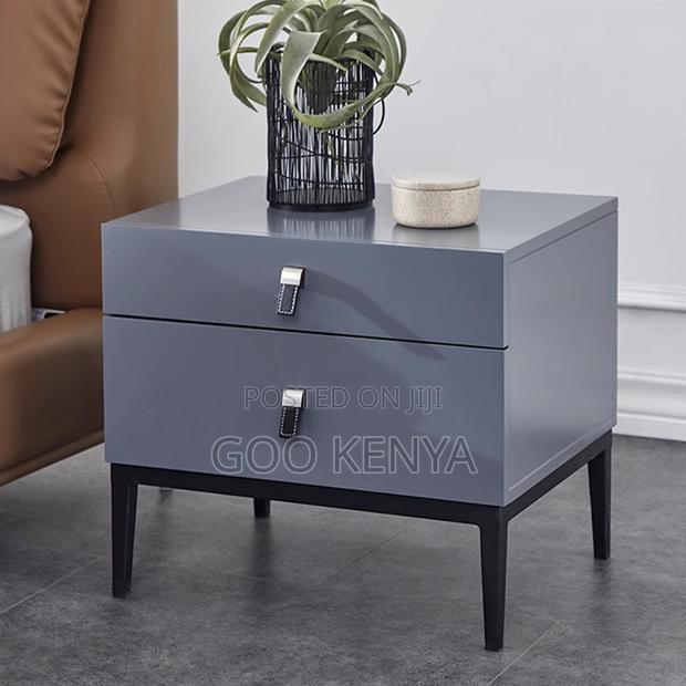 Home Bedside Cabinet; Modern MDF Nightstand With 2 Drawers - thumbnail 6