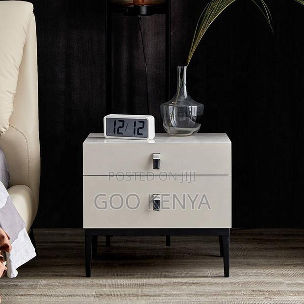 Home Bedside Cabinet; Modern MDF Nightstand With 2 Drawers - thumbnail 7