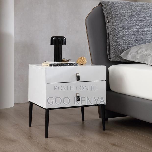 Home Bedside Cabinet; Modern MDF Nightstand With 2 Drawers - thumbnail 13