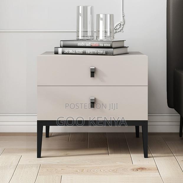 Home Bedside Cabinet; Modern MDF Nightstand With 2 Drawers - thumbnail 14