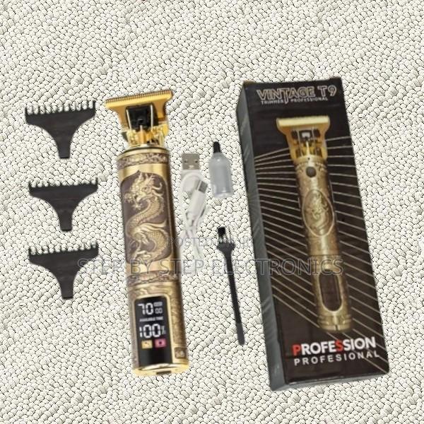 Long Battery Life Vintage T9 Dragon Hair Clipper Trimmer With Led