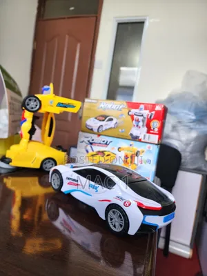Transformer Toy Cars Yellow and White in Stock