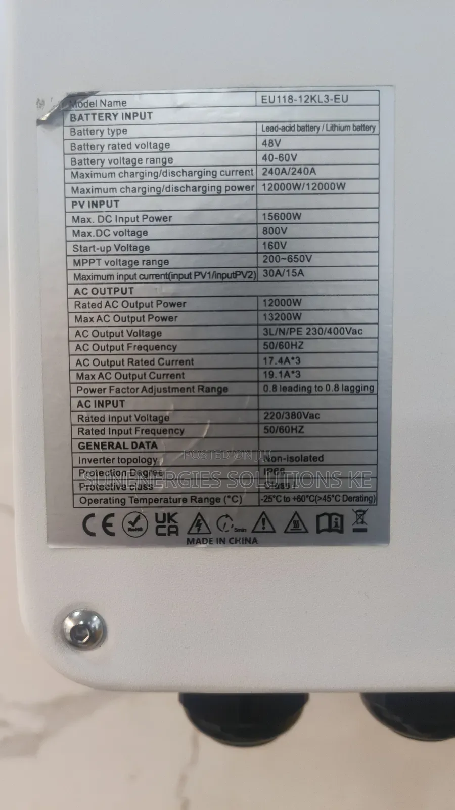12kva 48v 3phase Must Hybrid Inverter