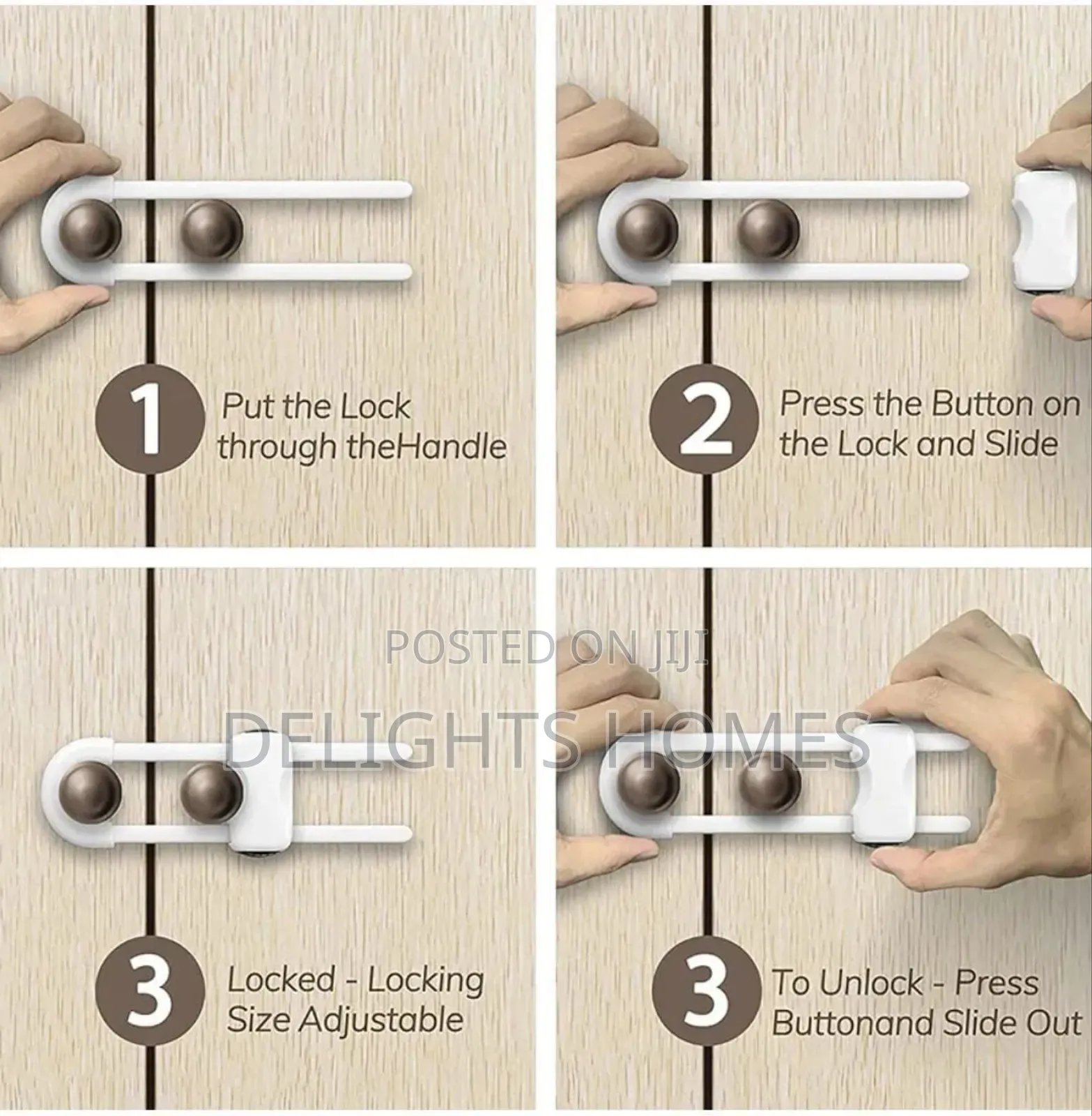 2pcs*Ushaped Baby Proofing Cabinets Locks-Hh