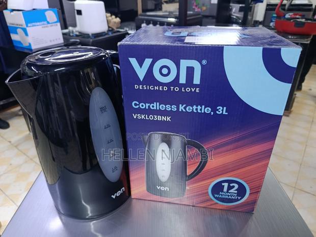 Von Cordless Kettle 3l Vsklo3bnk - main view