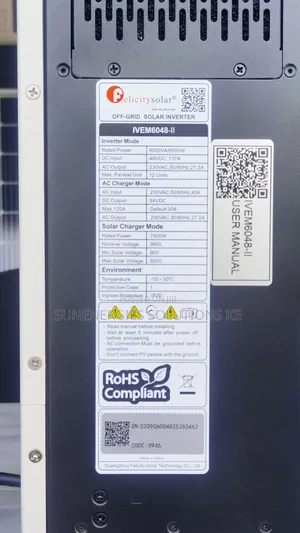 Felicity 6kw 48v 137a Hybrid Inverter