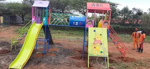 Colorful Kids Playground Set With Slides Climbers