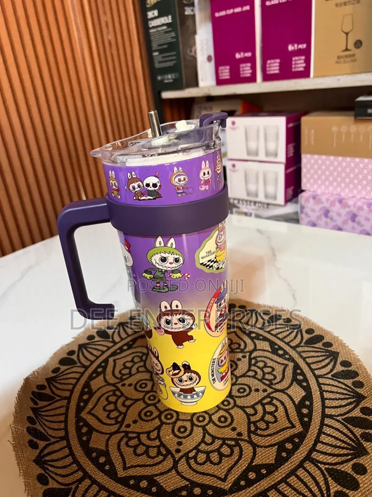 Labubu Stanley Mug With Steel Straw Straw Extension