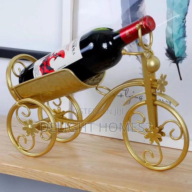 Vintage Metal Tricycle Wine Holder Art_tt - main view