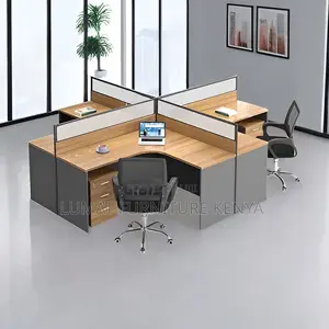Modern Curved Office Workstation – 4 Users