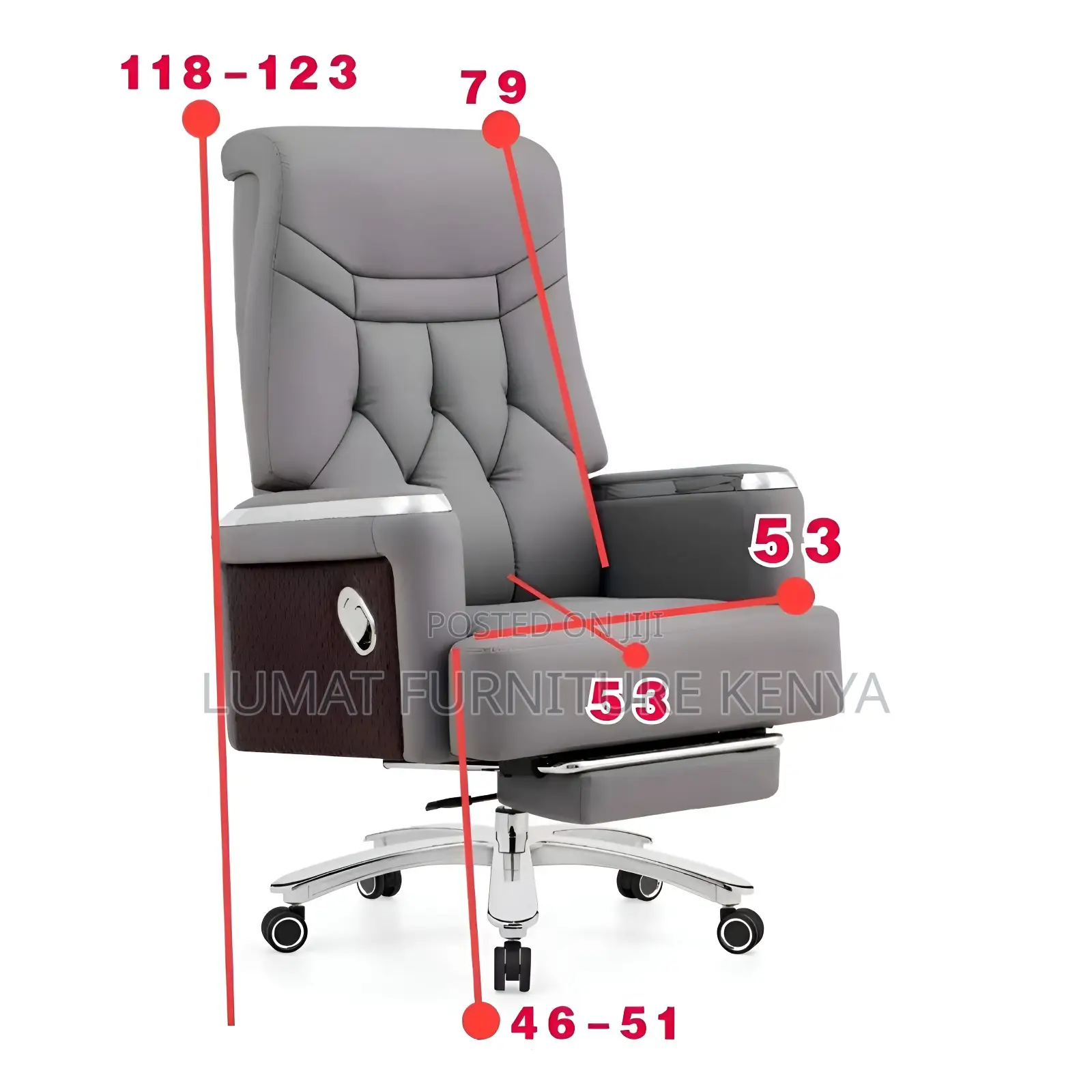 Footrest Reclining Boss Leather Office Seat