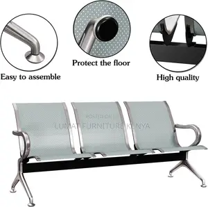 Durable 3-Link Office Waiting Bench – Non-Padded