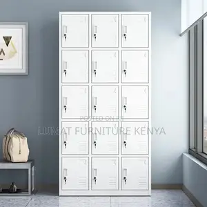 Metallic 15-Locker Office Cabinet – Durable Secure